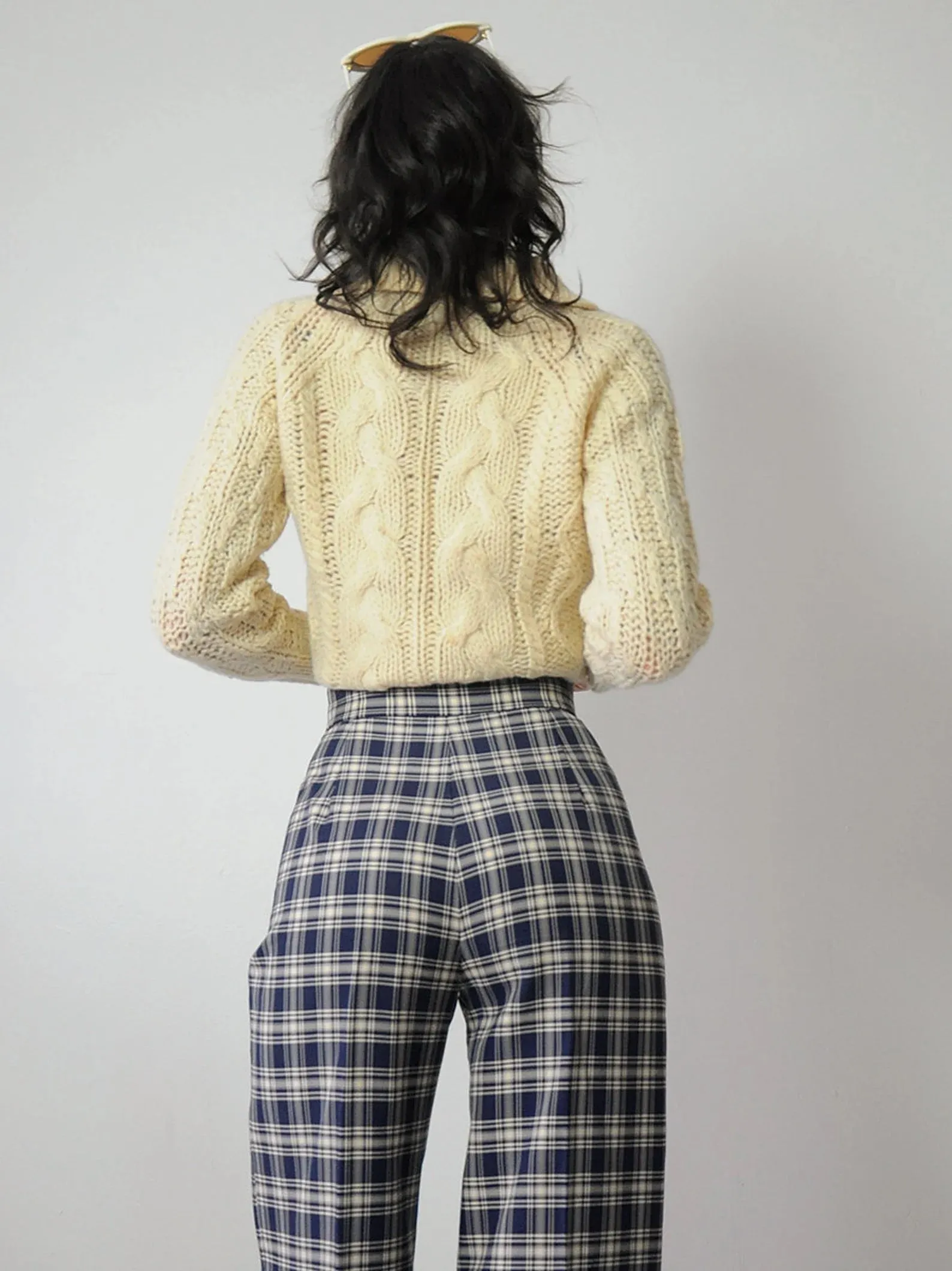 1970's Tartan Plaid Wide Leg Pants 28x29