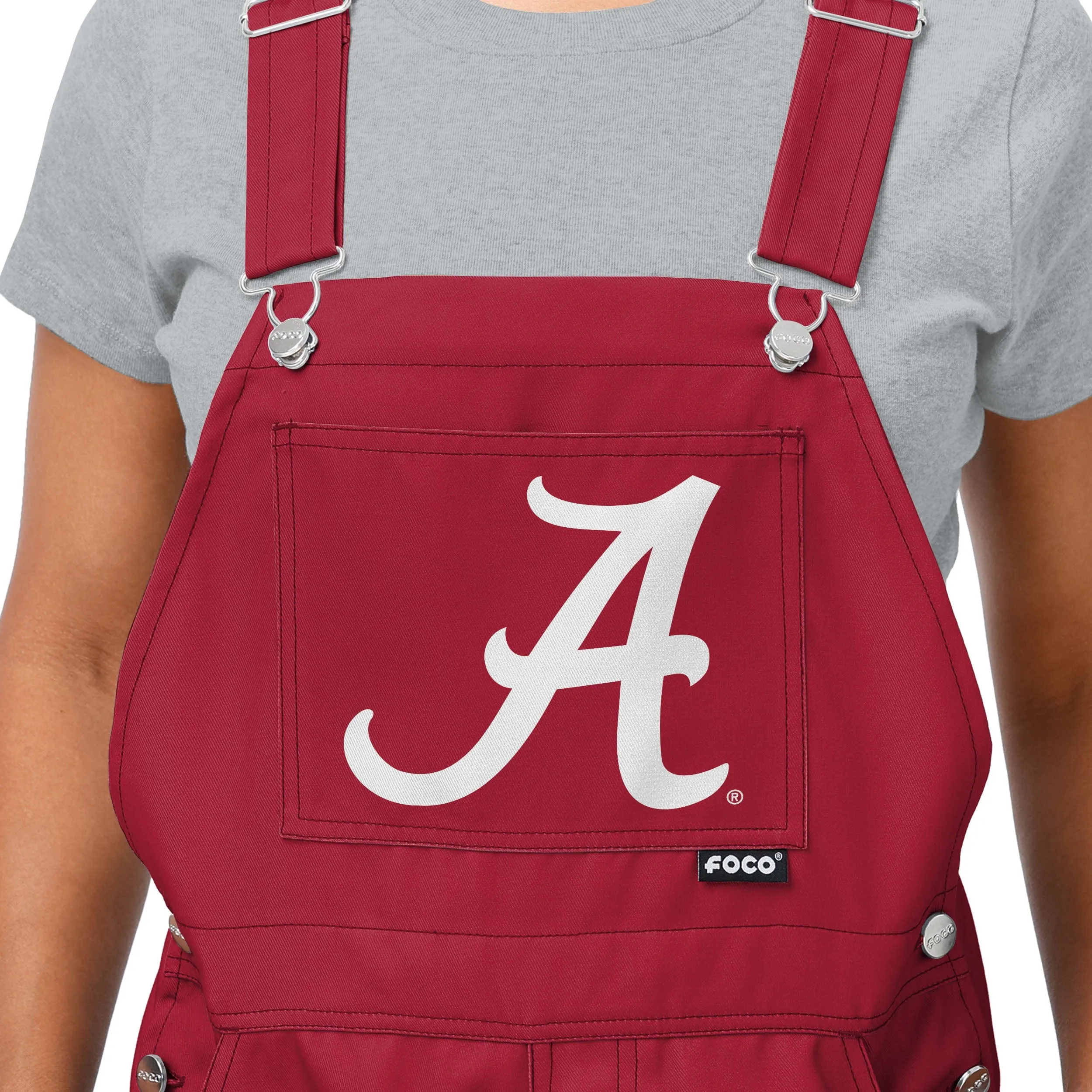 Alabama Crimson Tide NCAA Womens Big Logo Bib Overalls