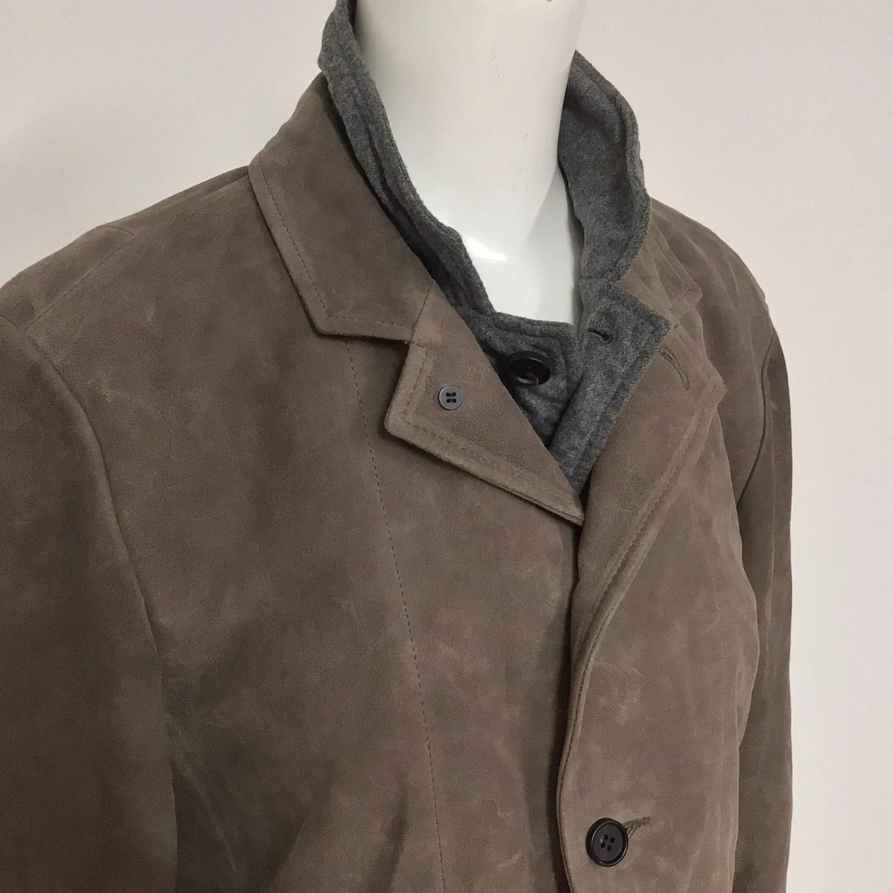 AllSaints Brown Suede Leather Blazer Jacket Size M