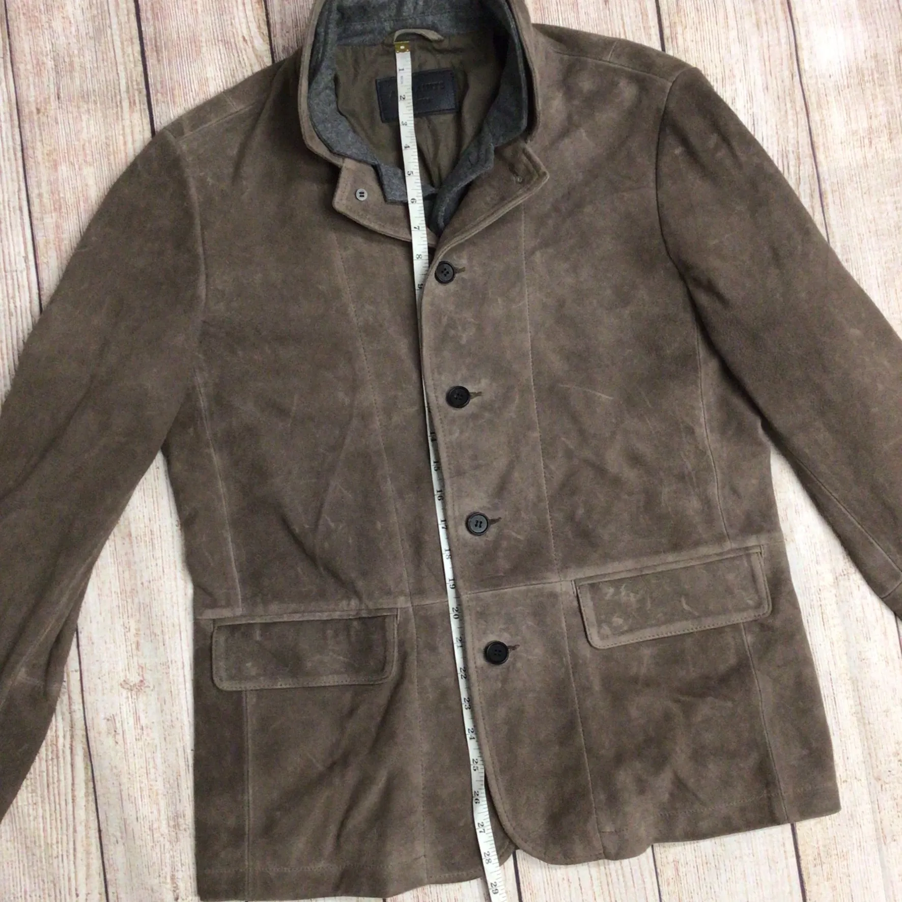 AllSaints Brown Suede Leather Blazer Jacket Size M