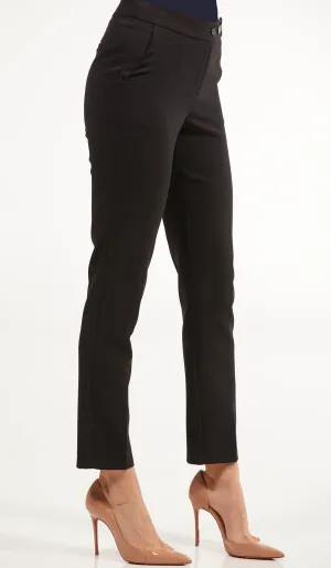 Alma Tailored Stretch Cigarette Pants - Black