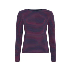 Amelie Striped Long Sleeve Tee - SR Navy / Sangria