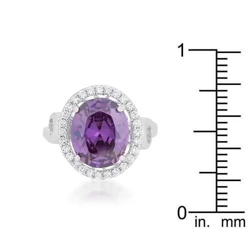 Amethyst Halo Cocktail Ring