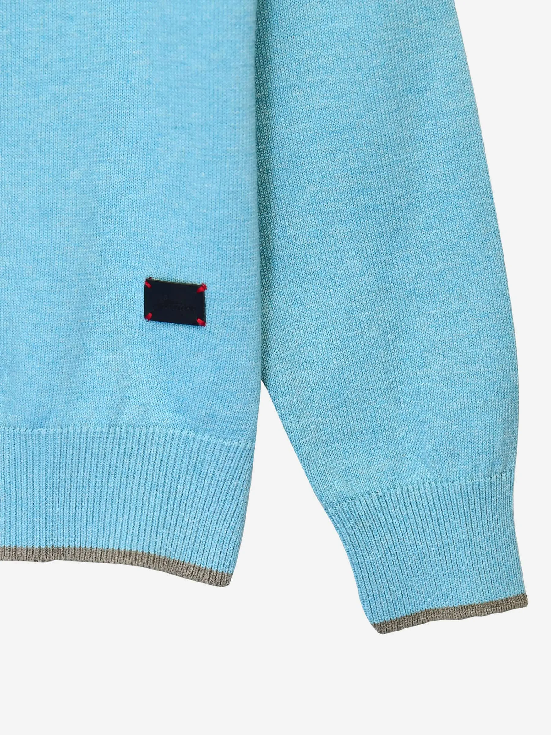 Aqua Blue Casual V-Neck Sweater