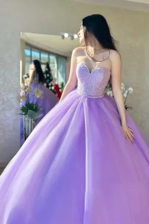 Beading Strapless A Line Sleeveless Quinceanera Dresses