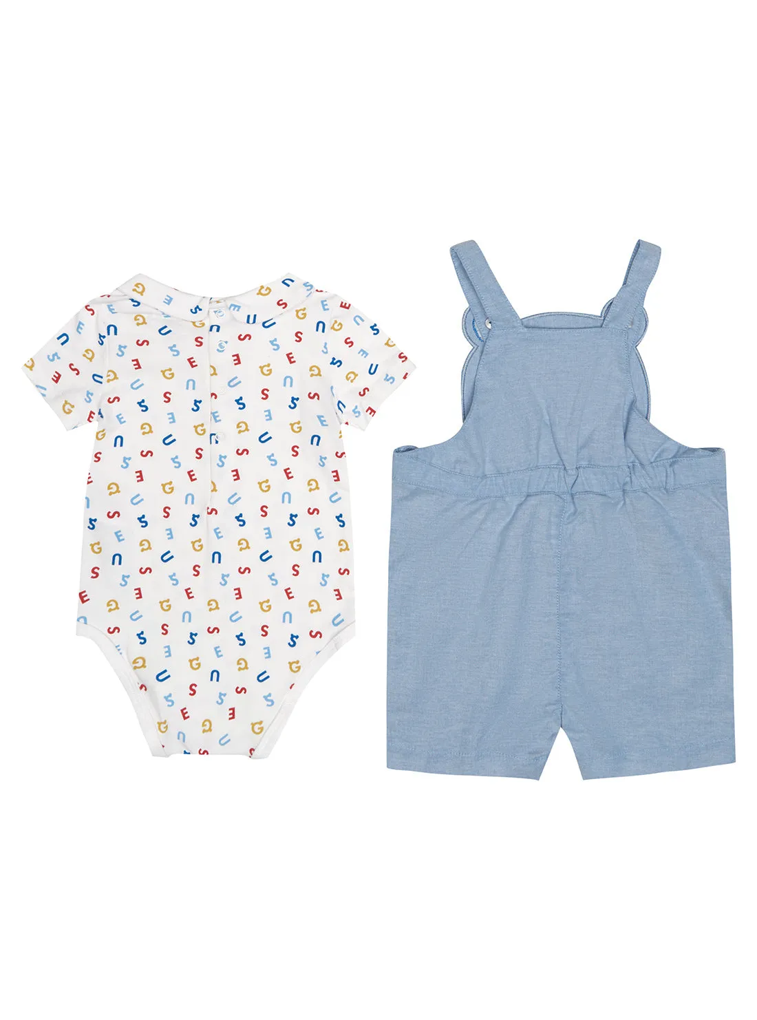 Blue White Bear Onesie And Overall 2-Piece Set (0-12m)