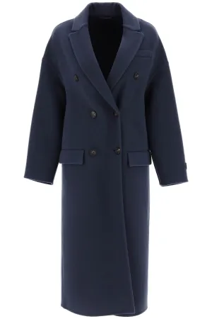 Brunello cucinelli duoble-breasted coat in wool and cashmere