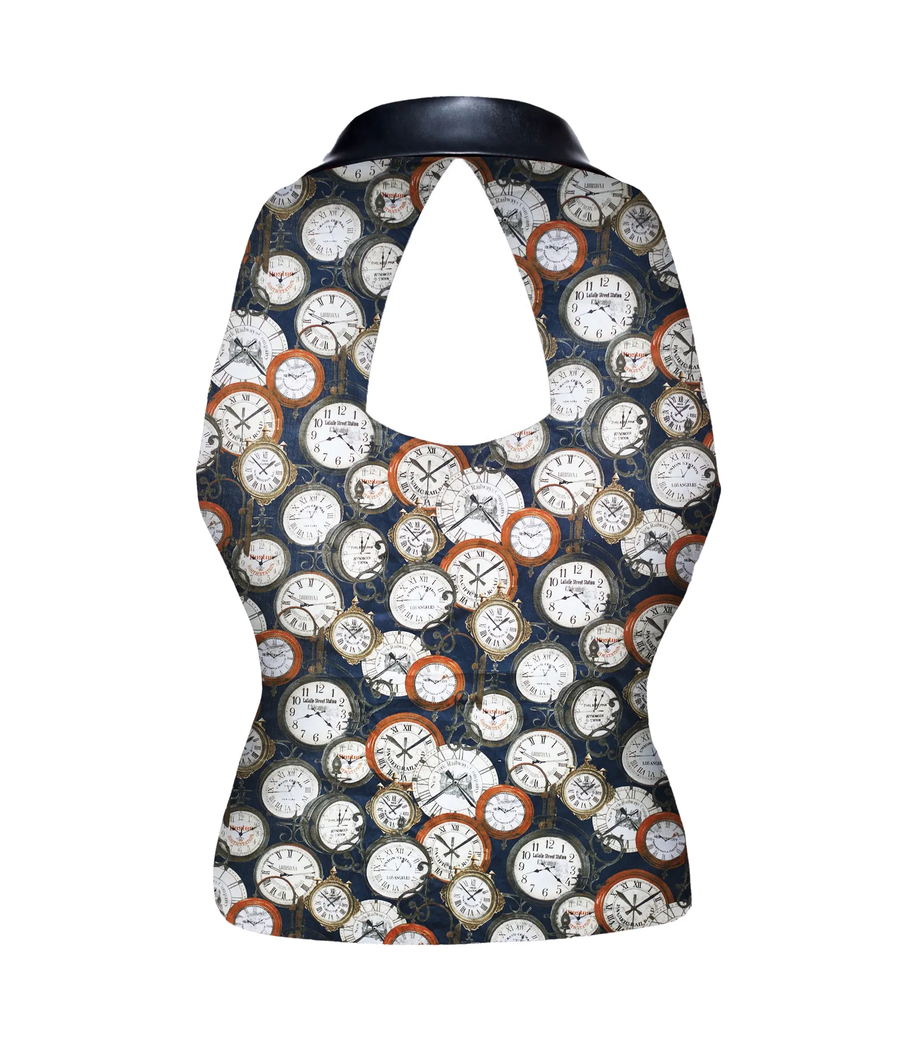 Camille Watch Printed Fabric Notch Collar Waistcoat