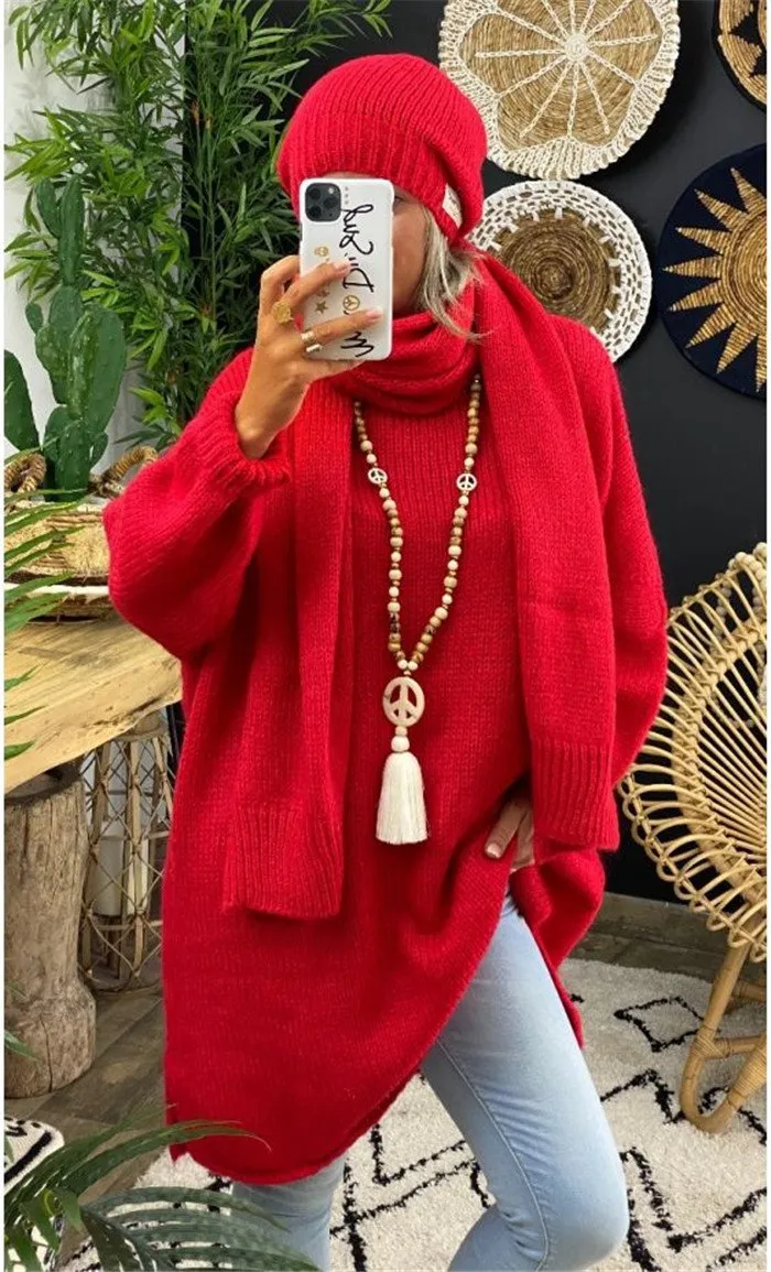 Casual Women Round Neck Knitting Loose Sweaters