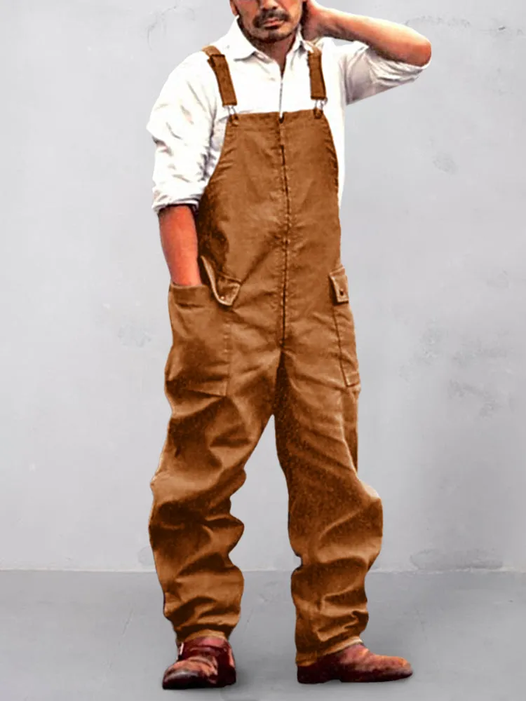 Coofandy Casual Retro Workwear With Pockets Overalls