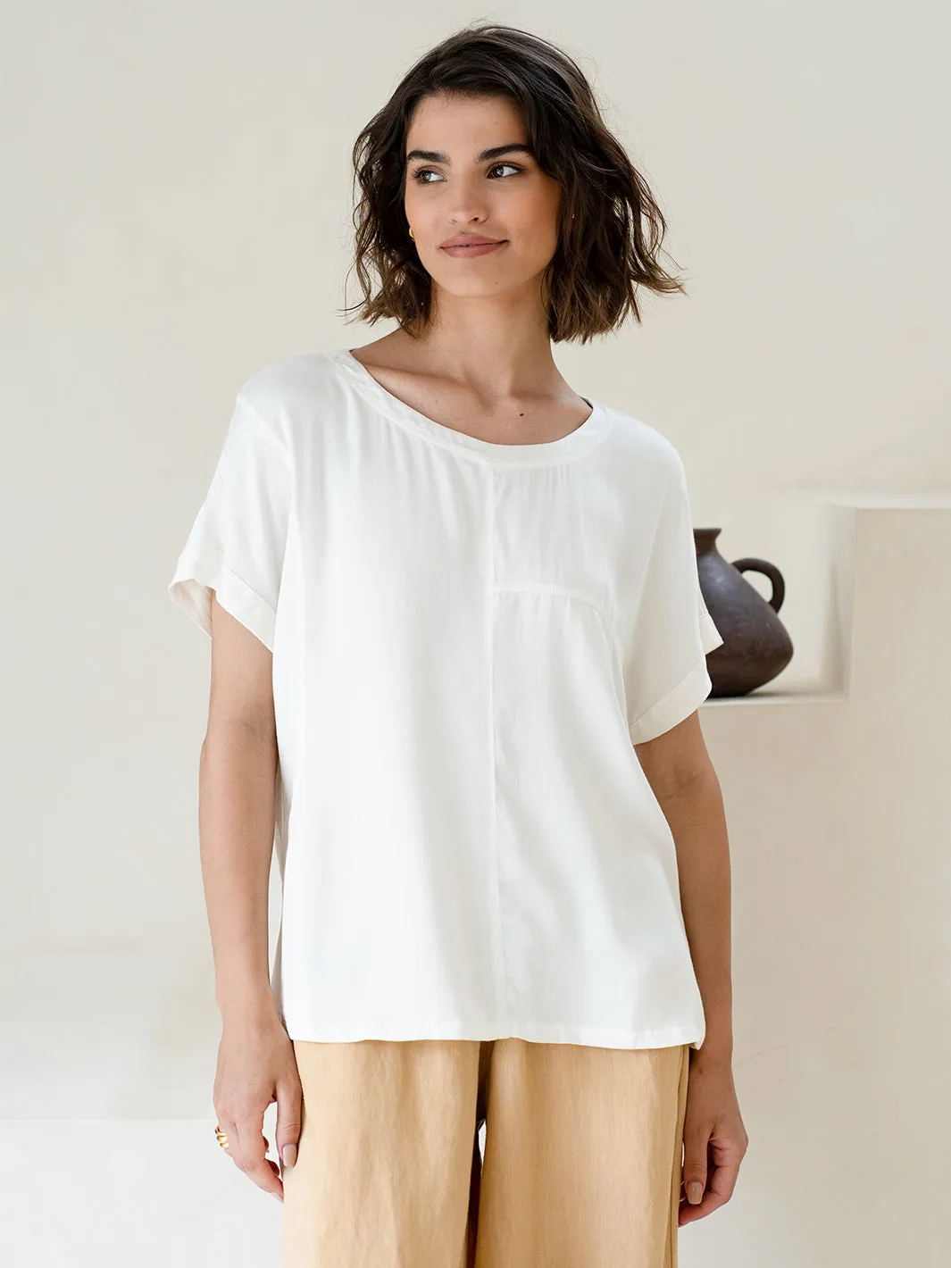 Corfu Bamboo Top Ivory