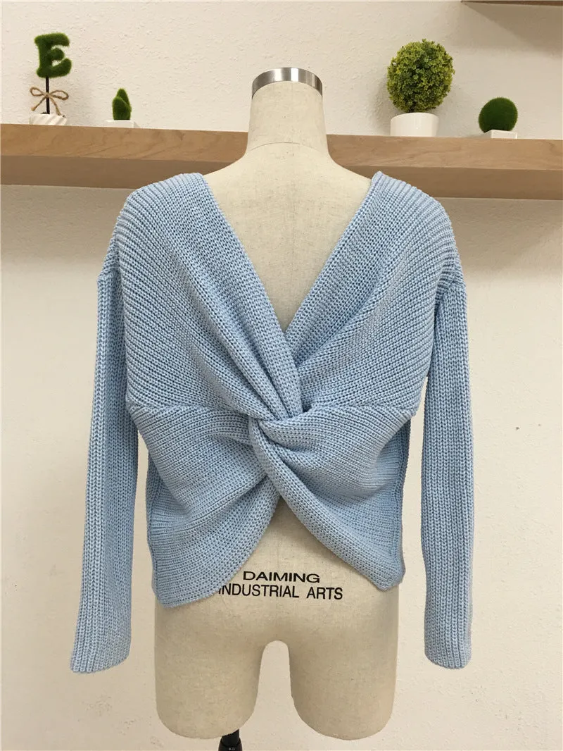 Criss Cross Sweater - Blue