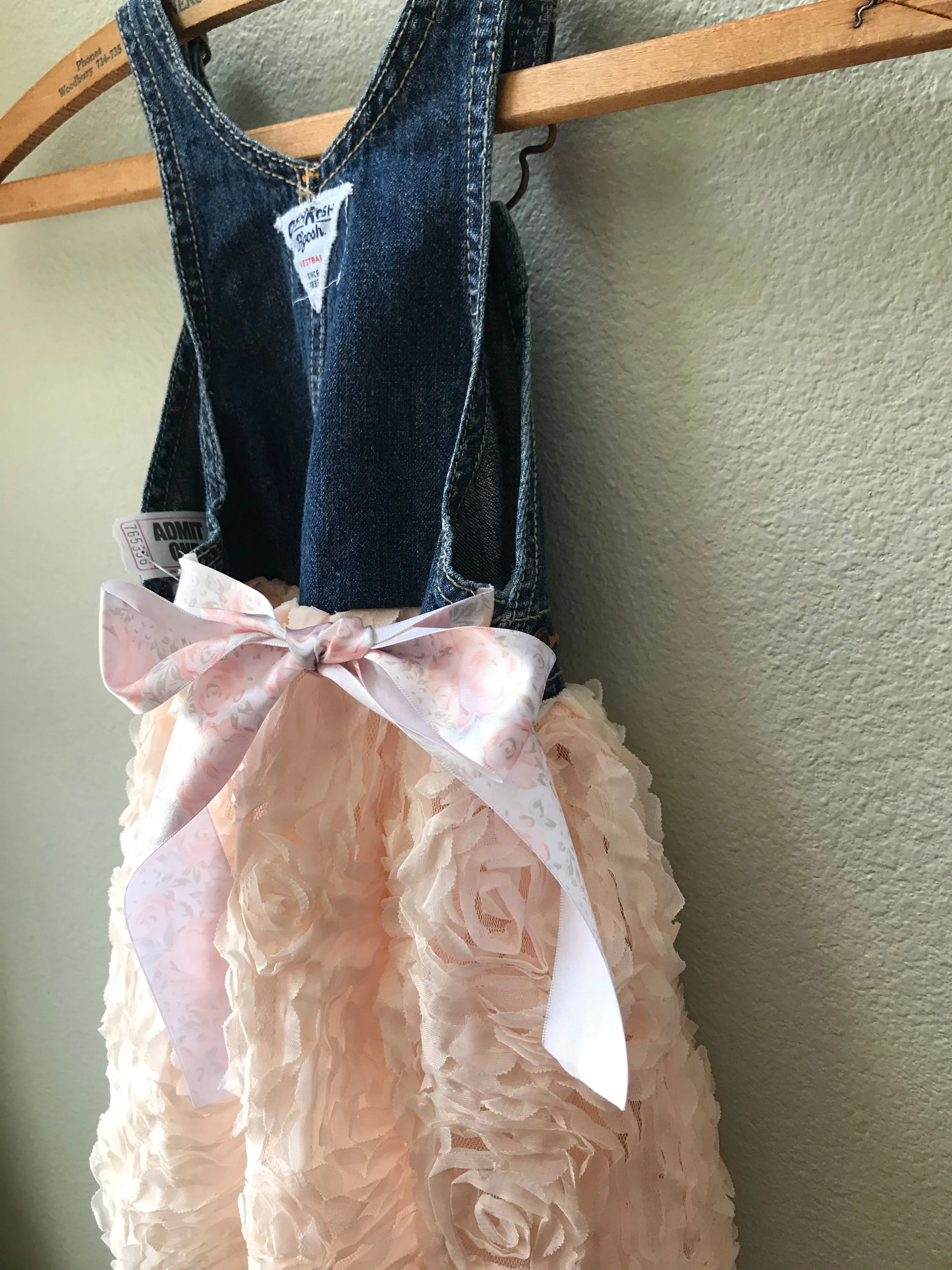 Dress Girls Denim and Lace Overalls