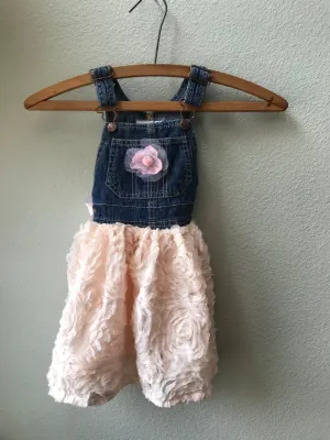 Dress Girls Denim and Lace Overalls