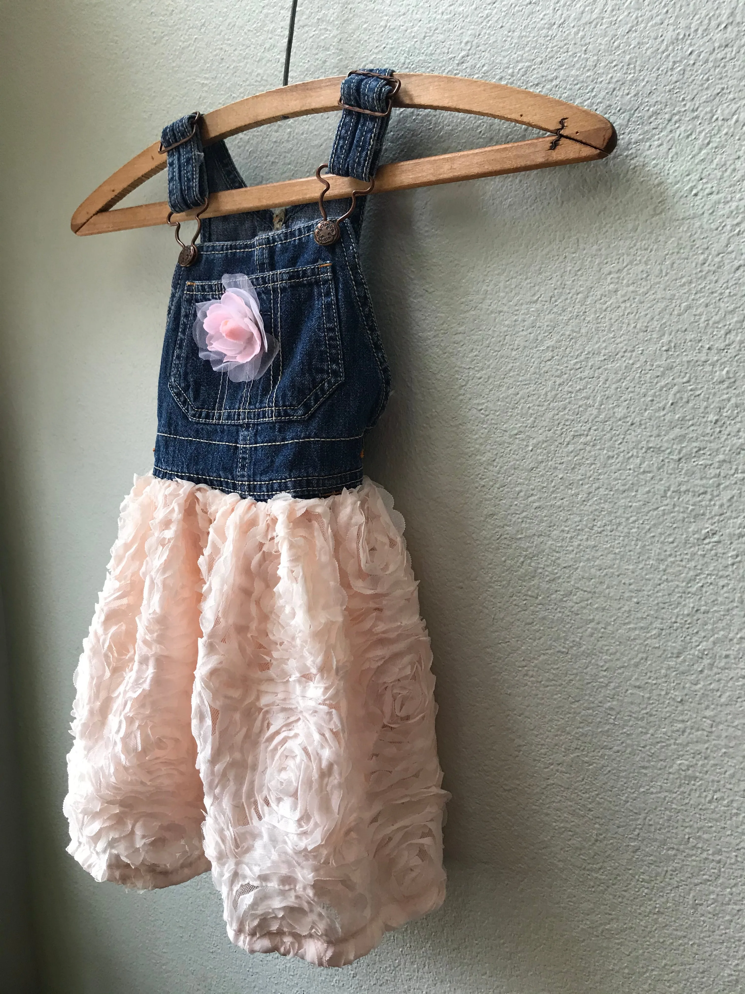 Dress Girls Denim and Lace Overalls