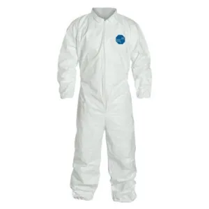 DuPont™ Tyvek Coveralls with Elastic Wrists and Ankles, 3X-Large, White, TY125SWH3X002500