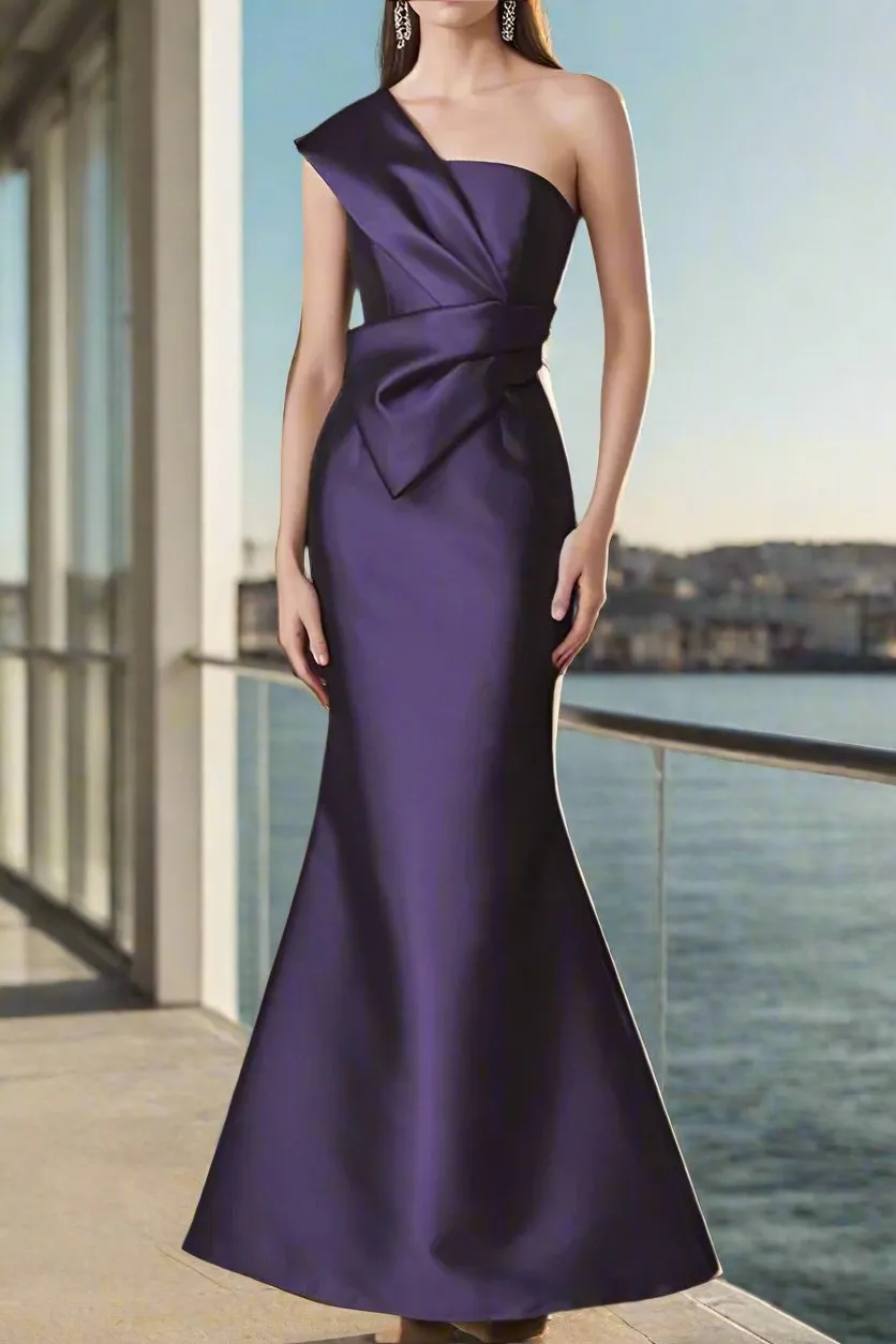 Elegant Mermaid One Shoulder Prom Dresses Sleeveless Party Dresses