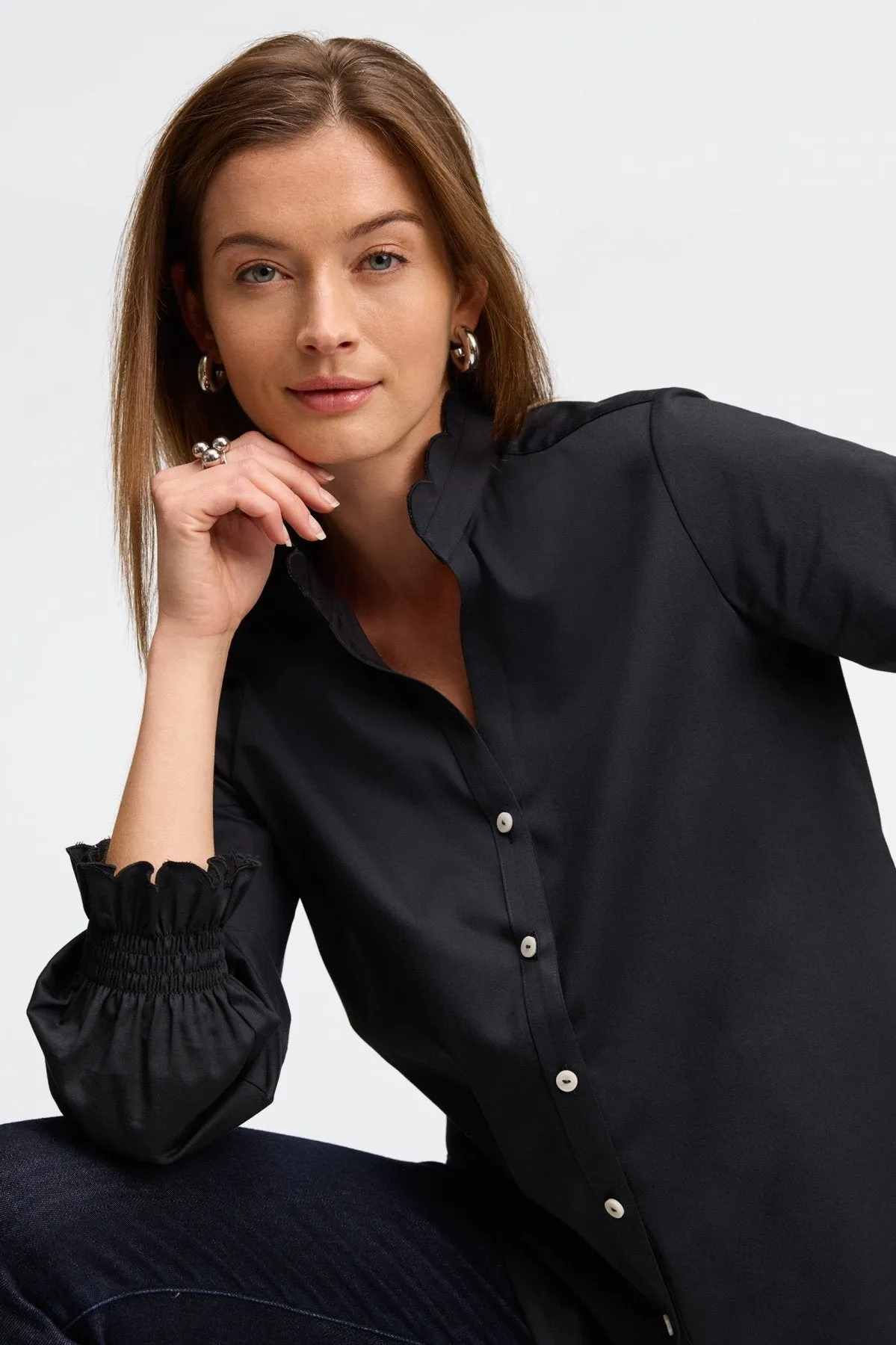 Elora No Iron Stretch Matte Sateen Shirt