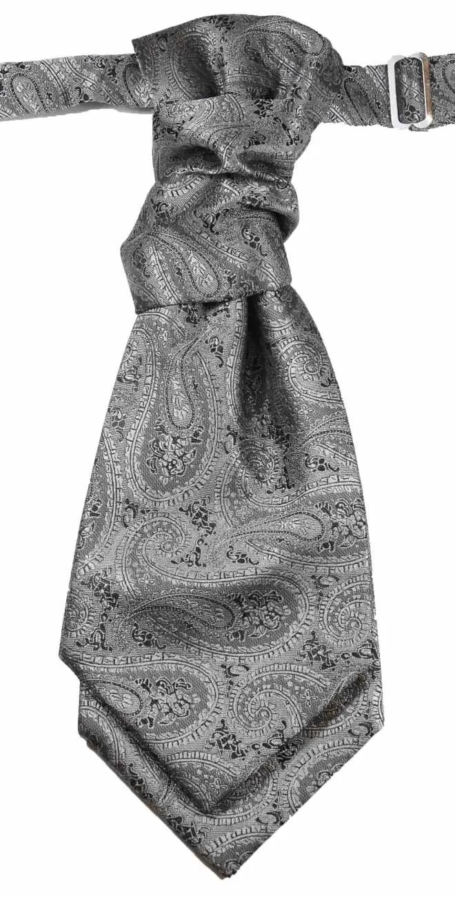 Grey Paisley Boys Tuxedo Vest Set