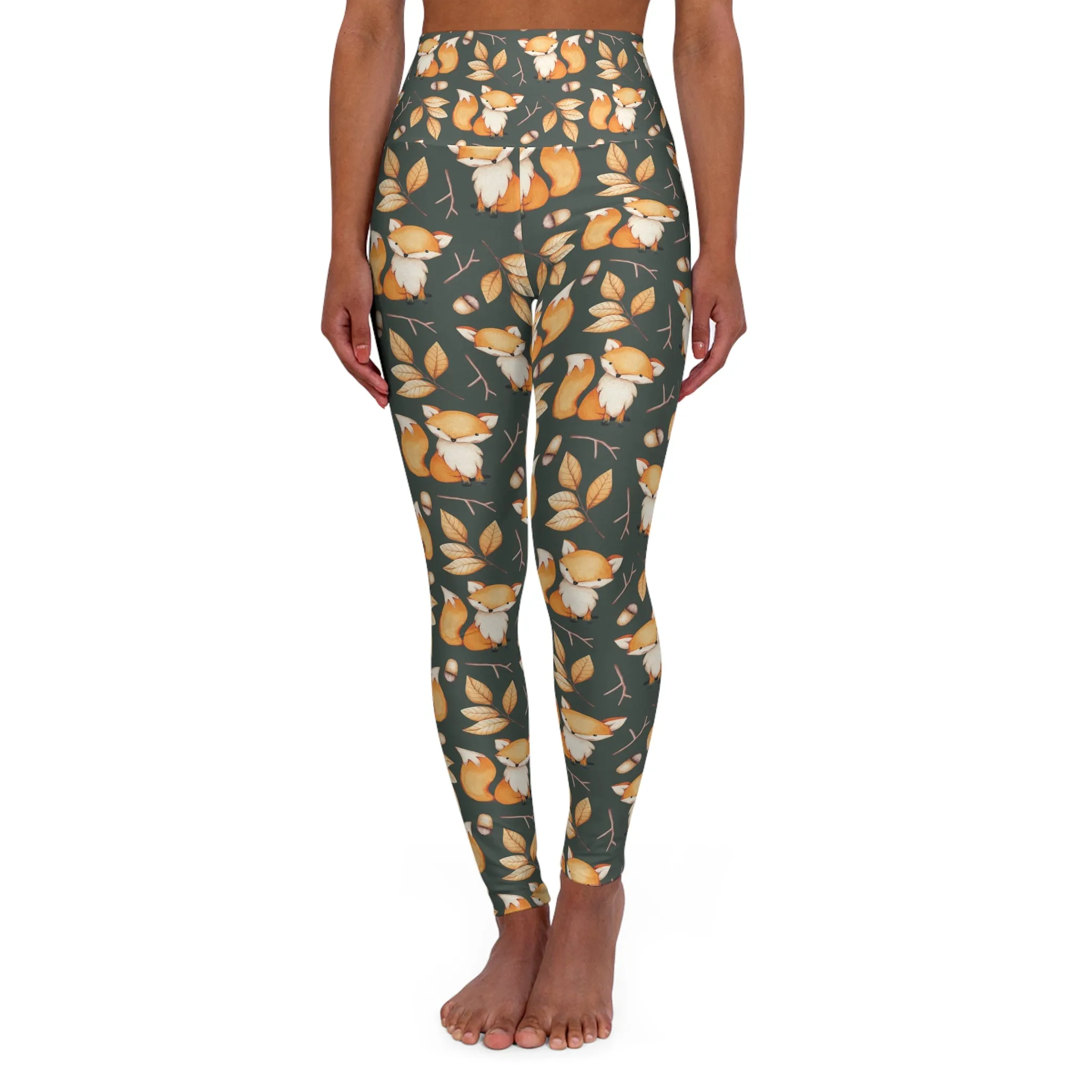 High Waisted Yoga Leggings, Fox