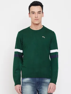 JUMP USA Men Green Solid Sweater