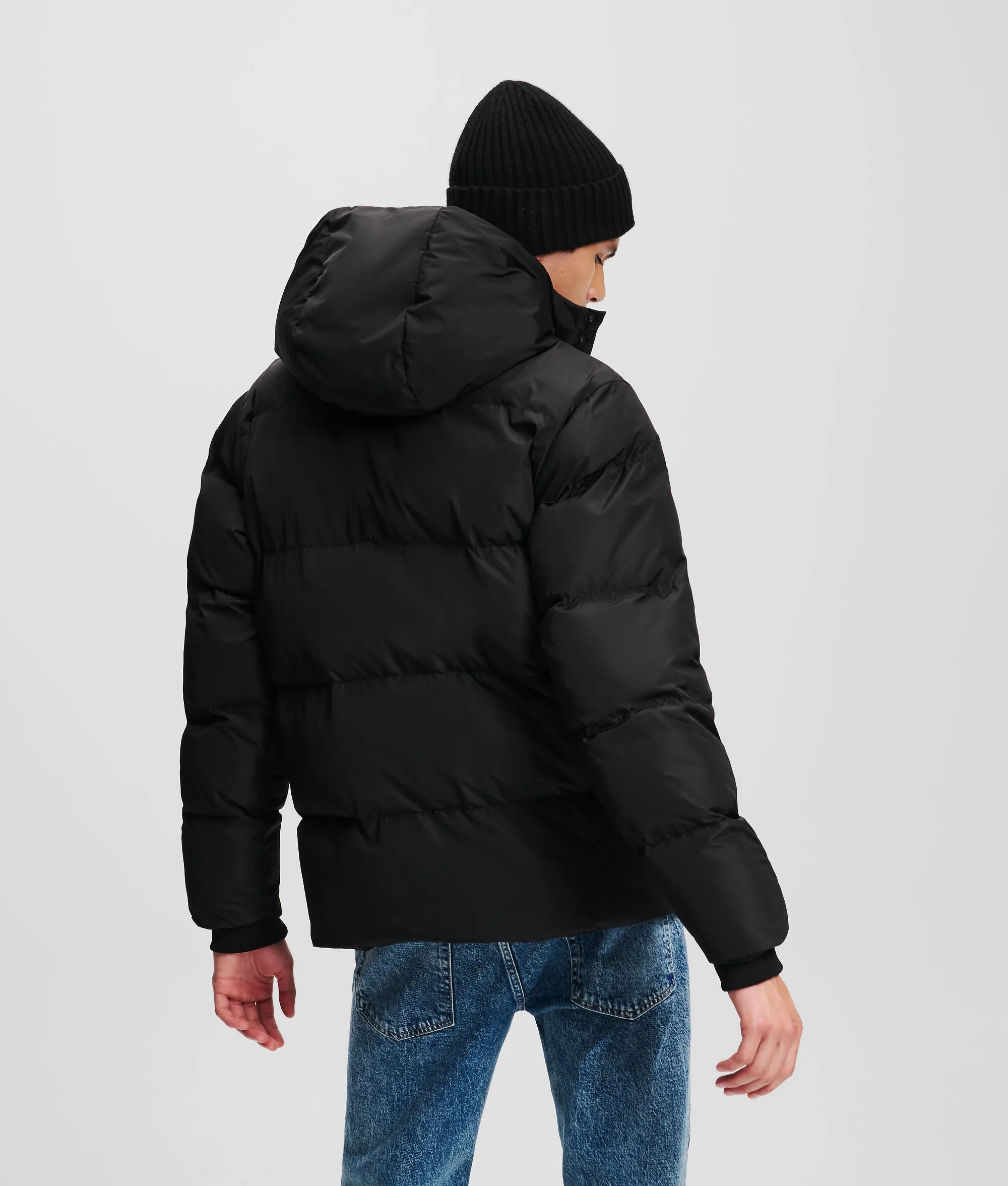 Karl Lagerfeld Hooded Puffer Jacket | Black