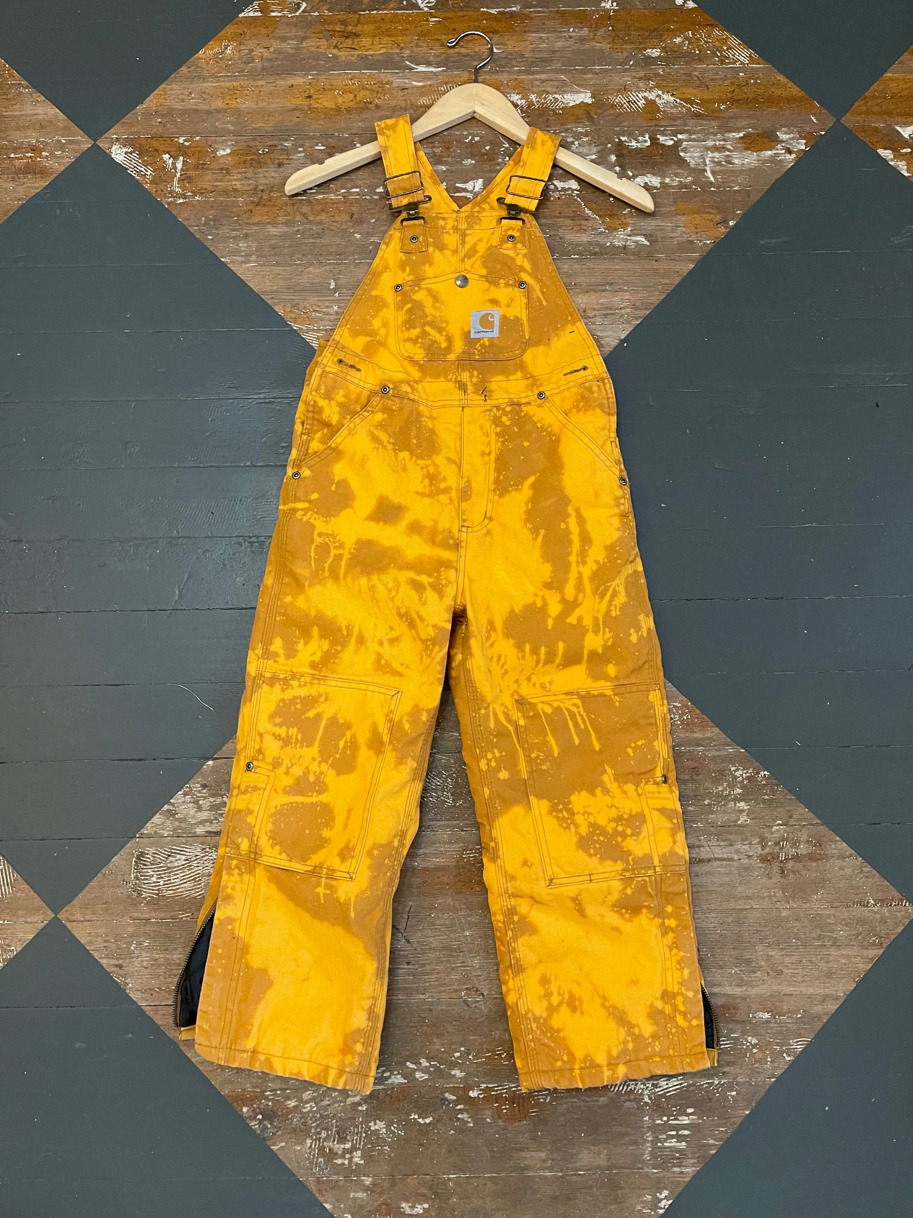 KIDS CARHARTT BLEACHED LINED OVERALLS