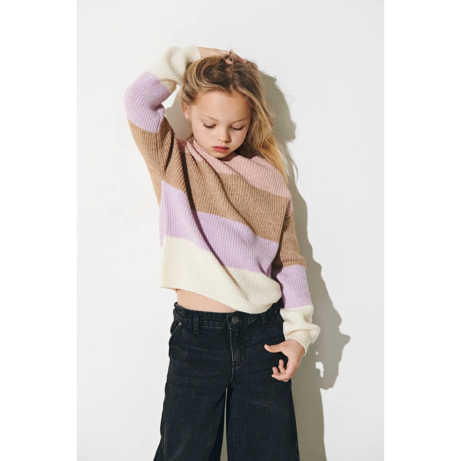 kids ONLY Sepia Rose Sandy Stripe Knit Blouse Noos