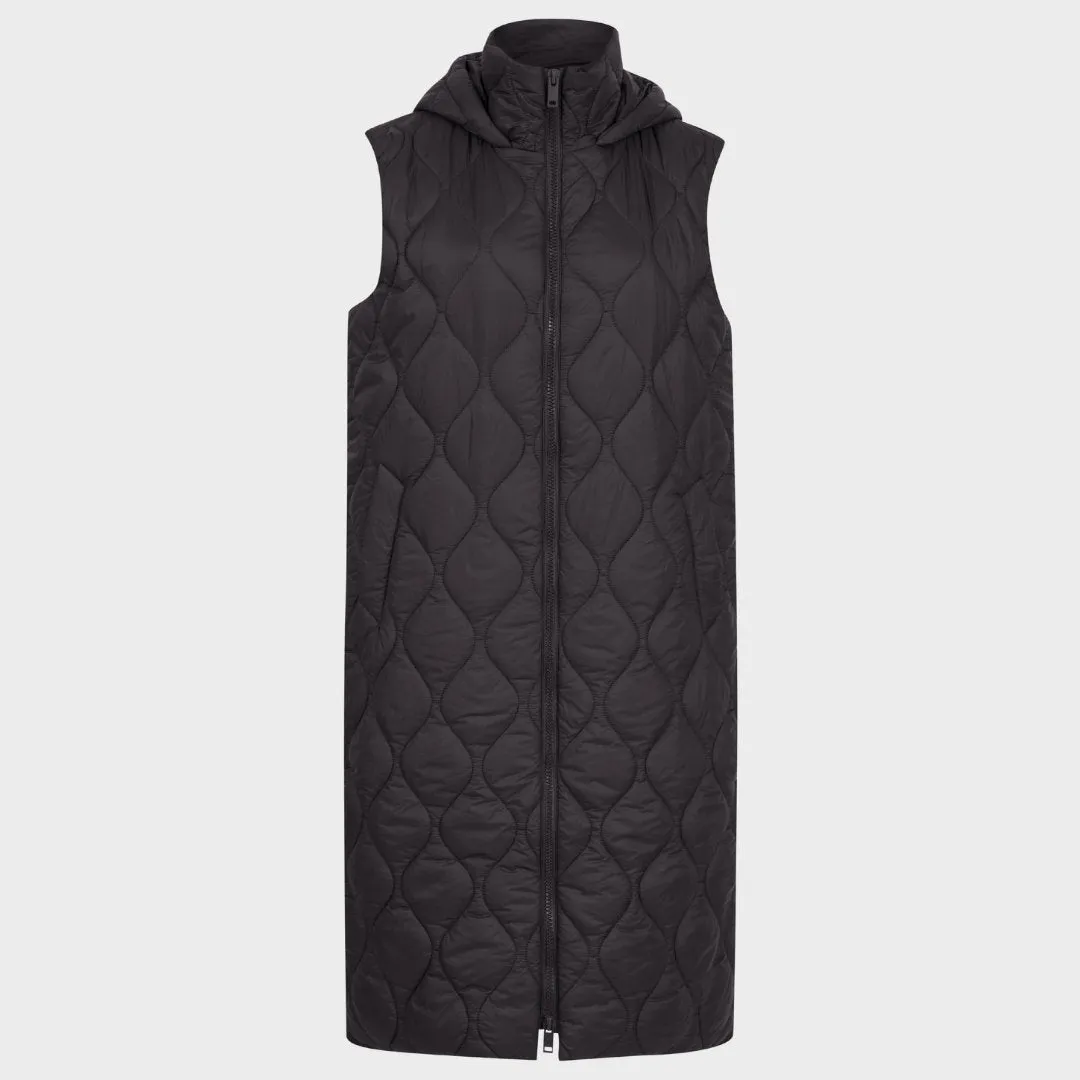 Ladies Black Longline Gilet