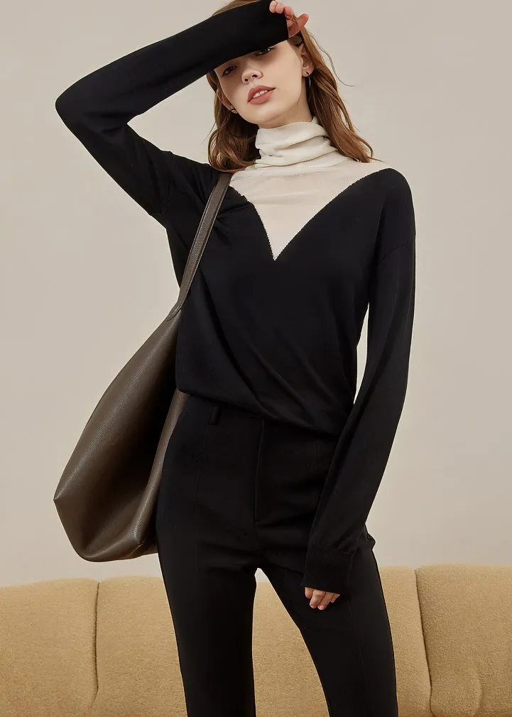 LAYERED HIGH NECK KNIT