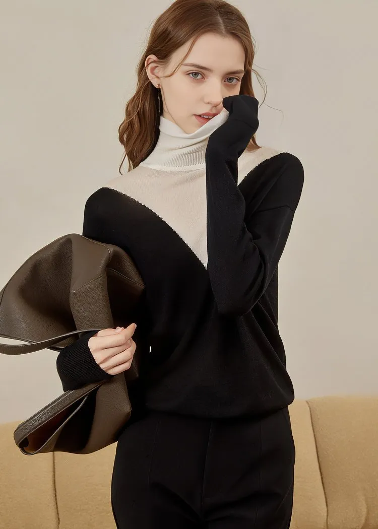 LAYERED HIGH NECK KNIT