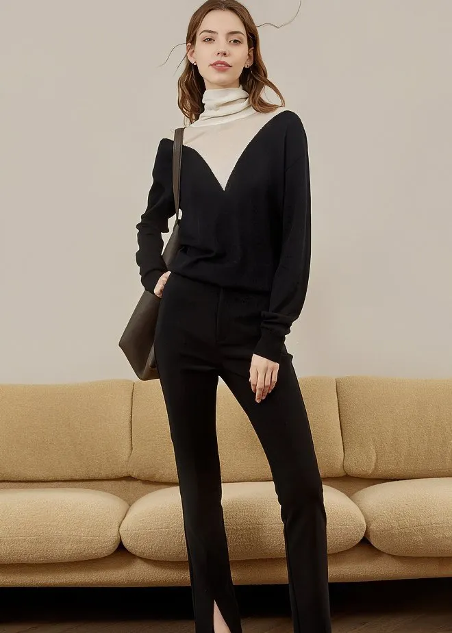 LAYERED HIGH NECK KNIT