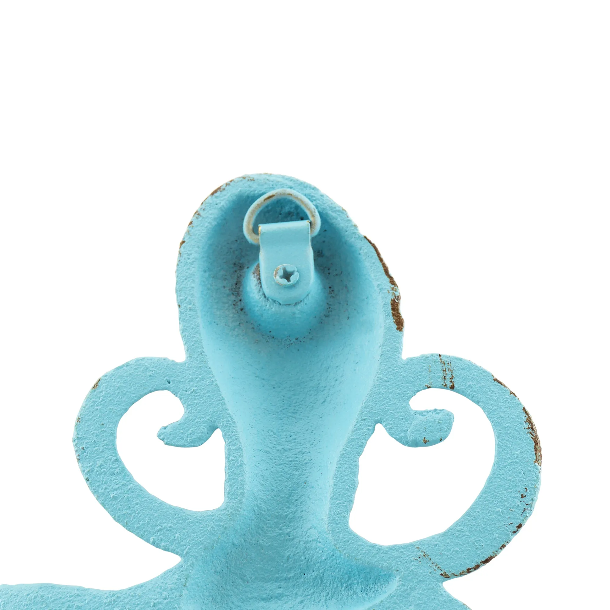 Light Blue Octopus Cast Iron Decorative Wall Hook (WS)