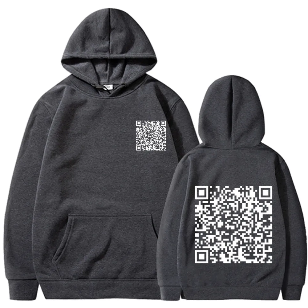 Men's Barcode Design Winter Thick Sweatshirt Hoodie