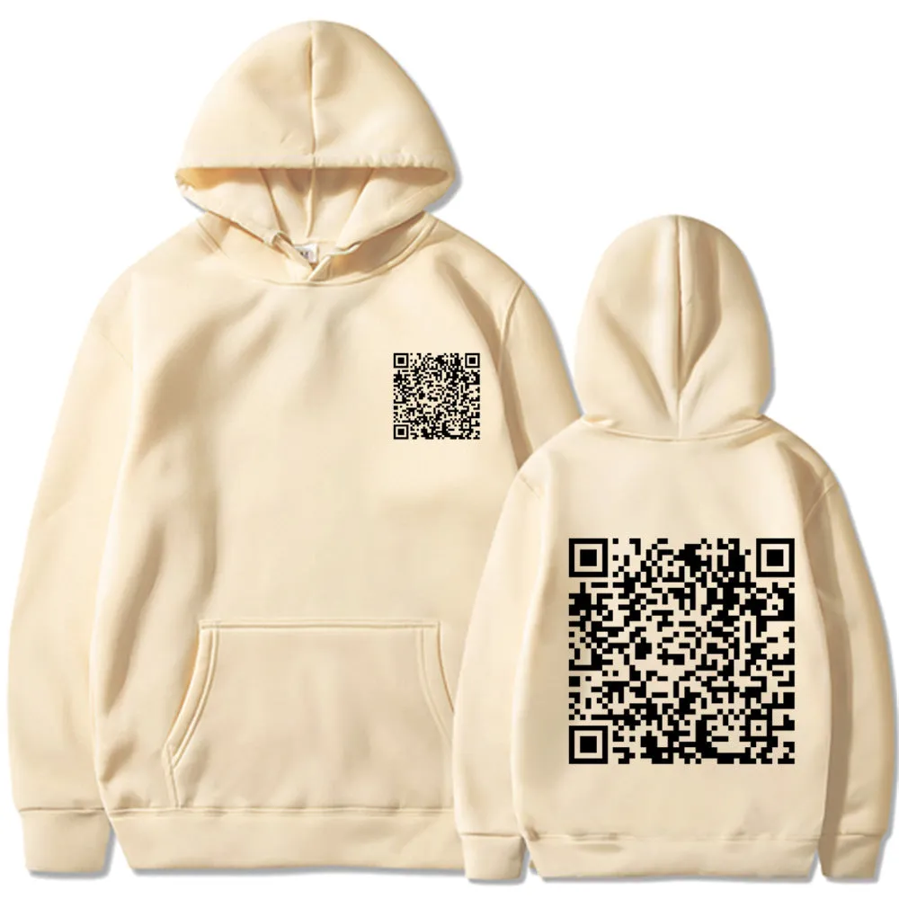 Men's Barcode Design Winter Thick Sweatshirt Hoodie