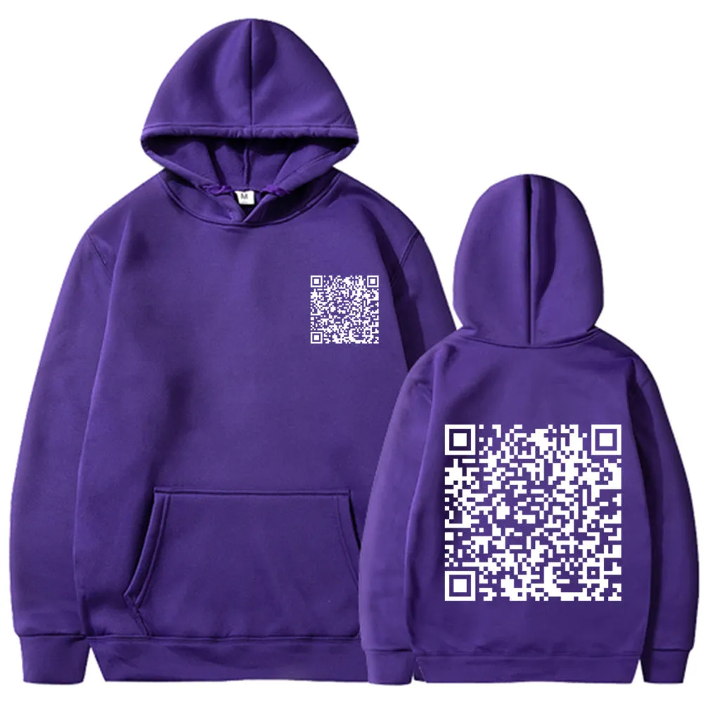 Men's Barcode Design Winter Thick Sweatshirt Hoodie