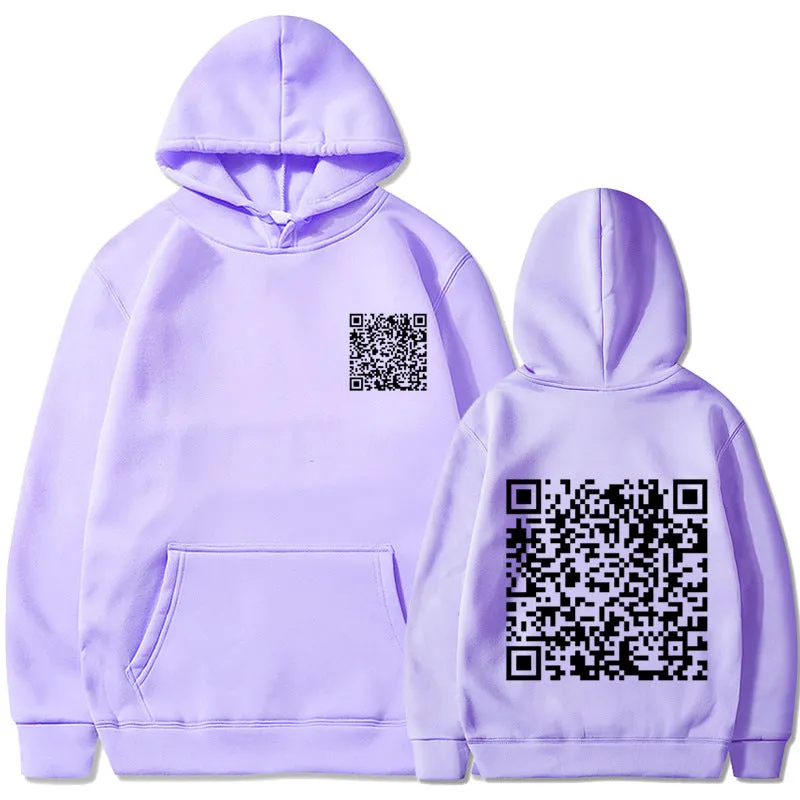 Men's Barcode Design Winter Thick Sweatshirt Hoodie