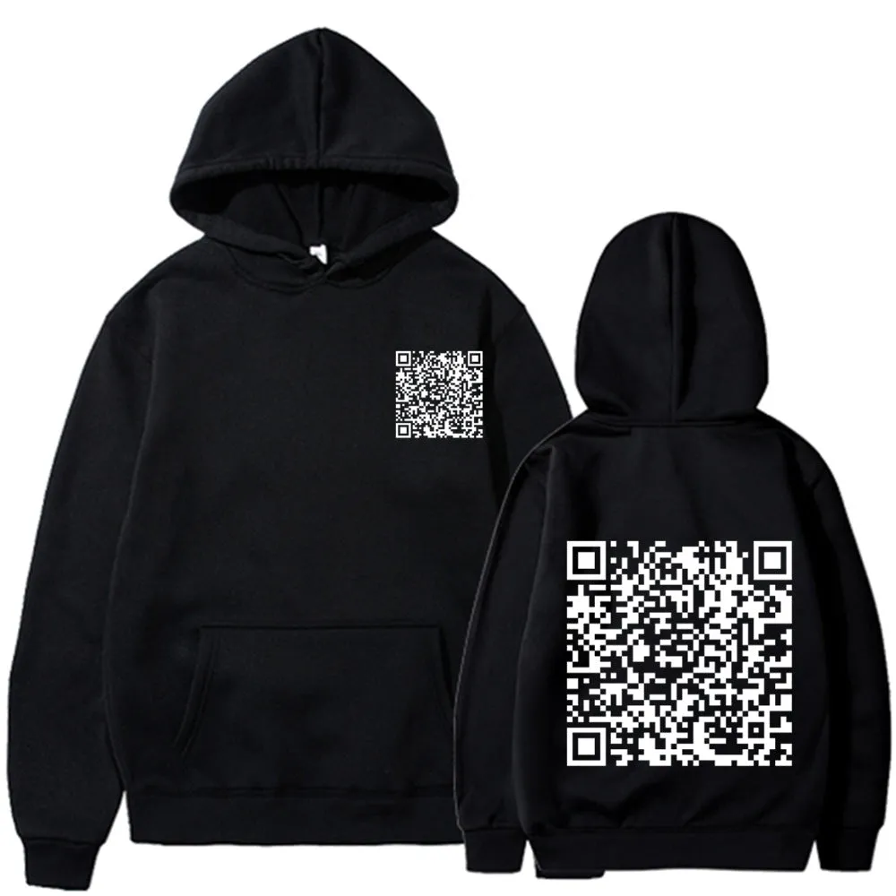 Men's Barcode Design Winter Thick Sweatshirt Hoodie