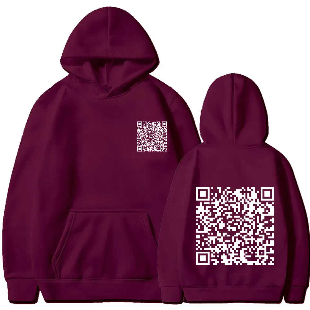 Men's Barcode Design Winter Thick Sweatshirt Hoodie