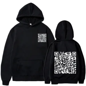 Men's Barcode Design Winter Thick Sweatshirt Hoodie