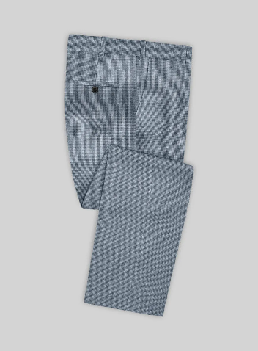 Napolean Costa Mini Houndstooth Blue Wool Pants