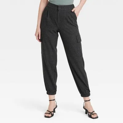 New - A New Day Women's Plus Straight High Rise Ankle Length Jogger Pants Stretch