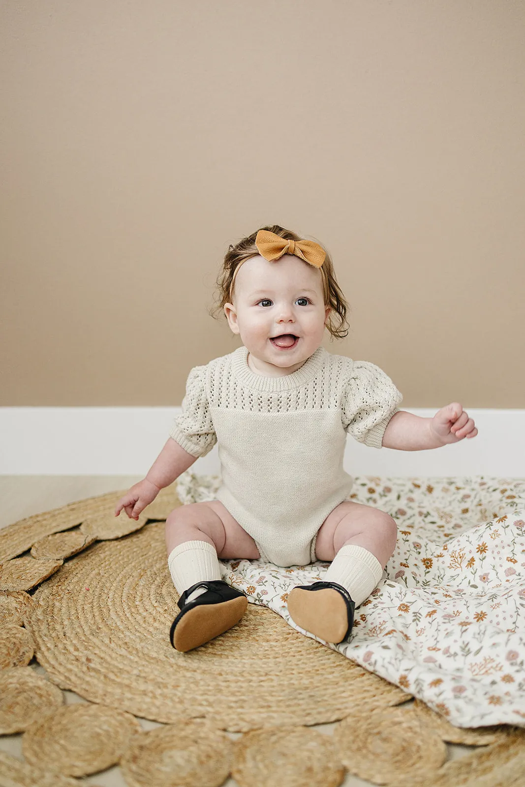 Oatmeal Knit Shirt Romper