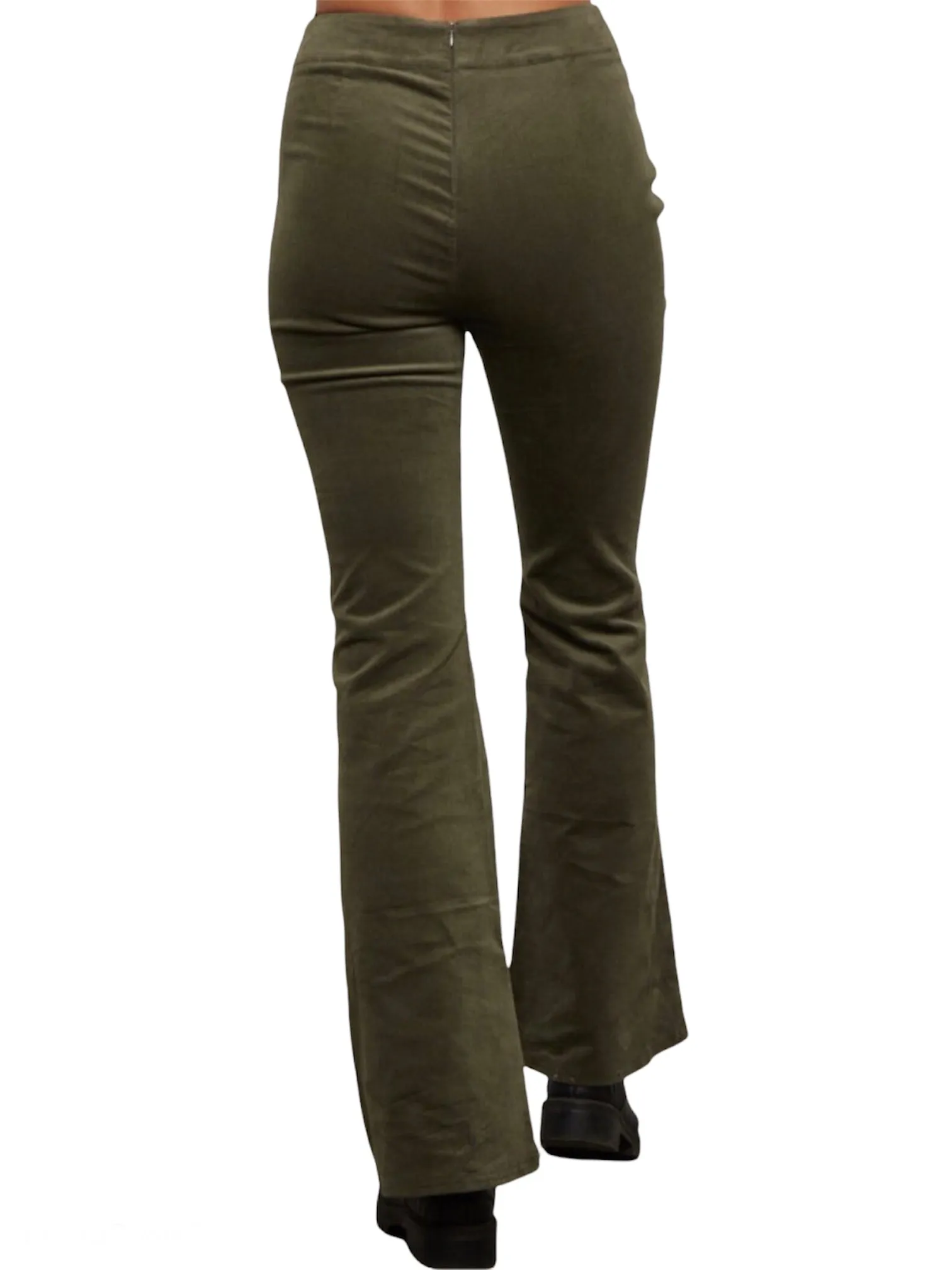 Olive Corduroy Flare Pants