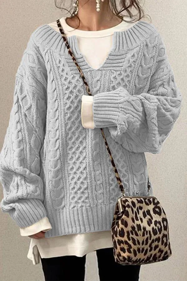 Pattern Casual Knit Sweater