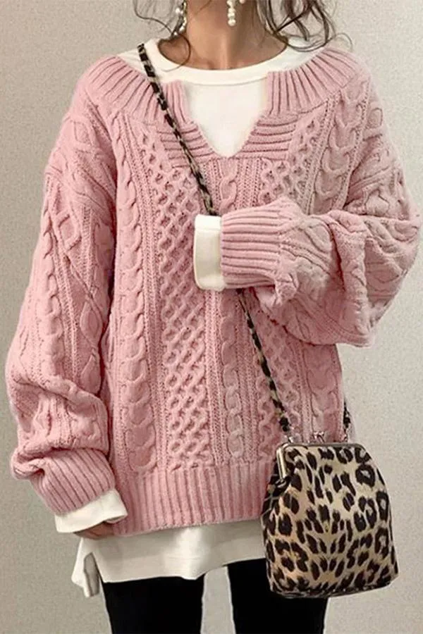 Pattern Casual Knit Sweater