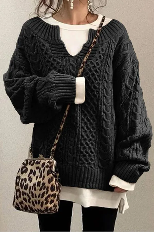 Pattern Casual Knit Sweater