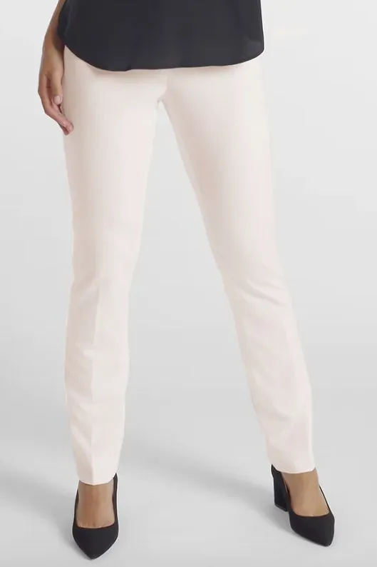 Peace of Cloth Mid Waist No Waistband Hook & Eye Zipper Closure Solid Straight Twill Pant