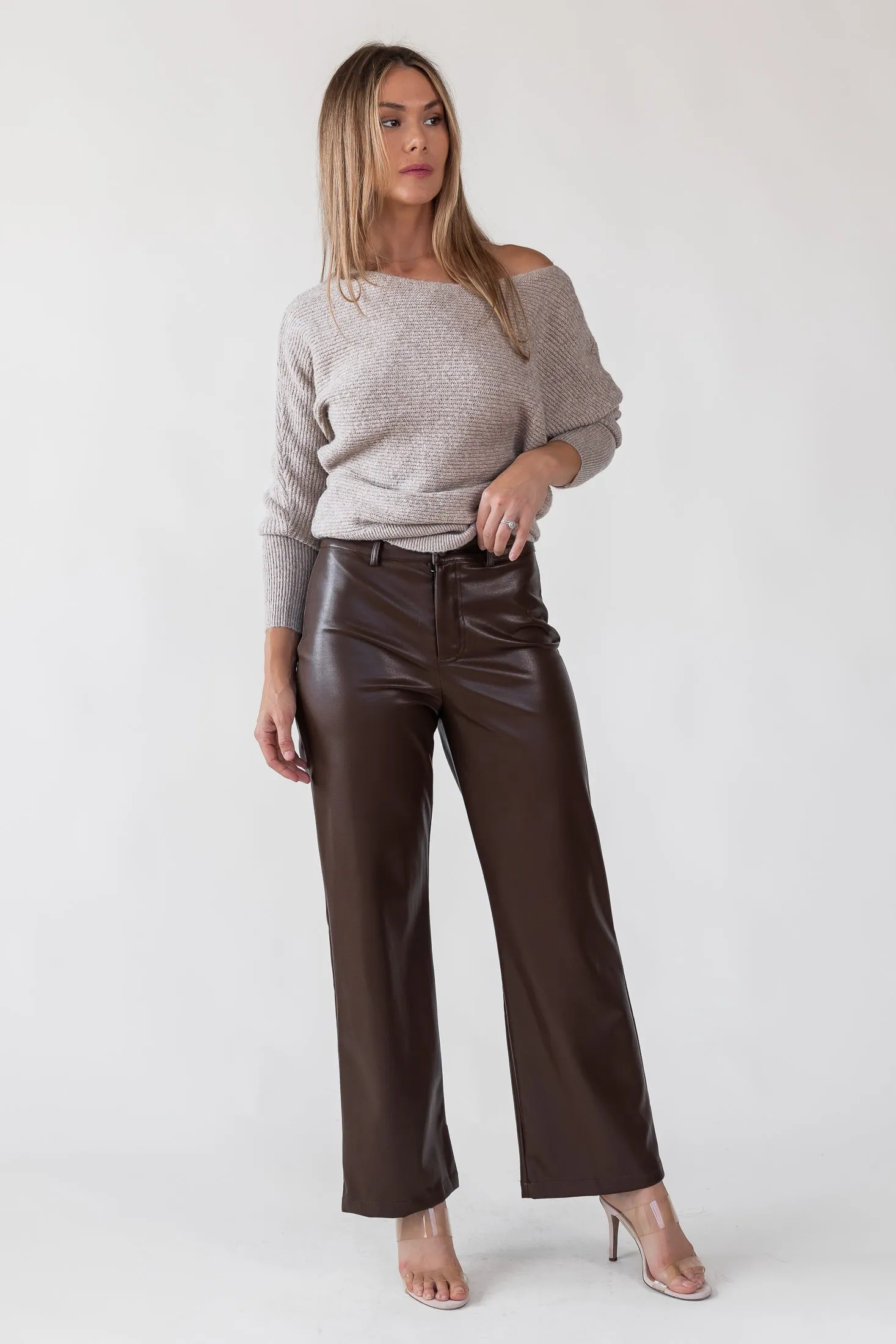 Phebe Brown Faux Leather Pants - Final Sale