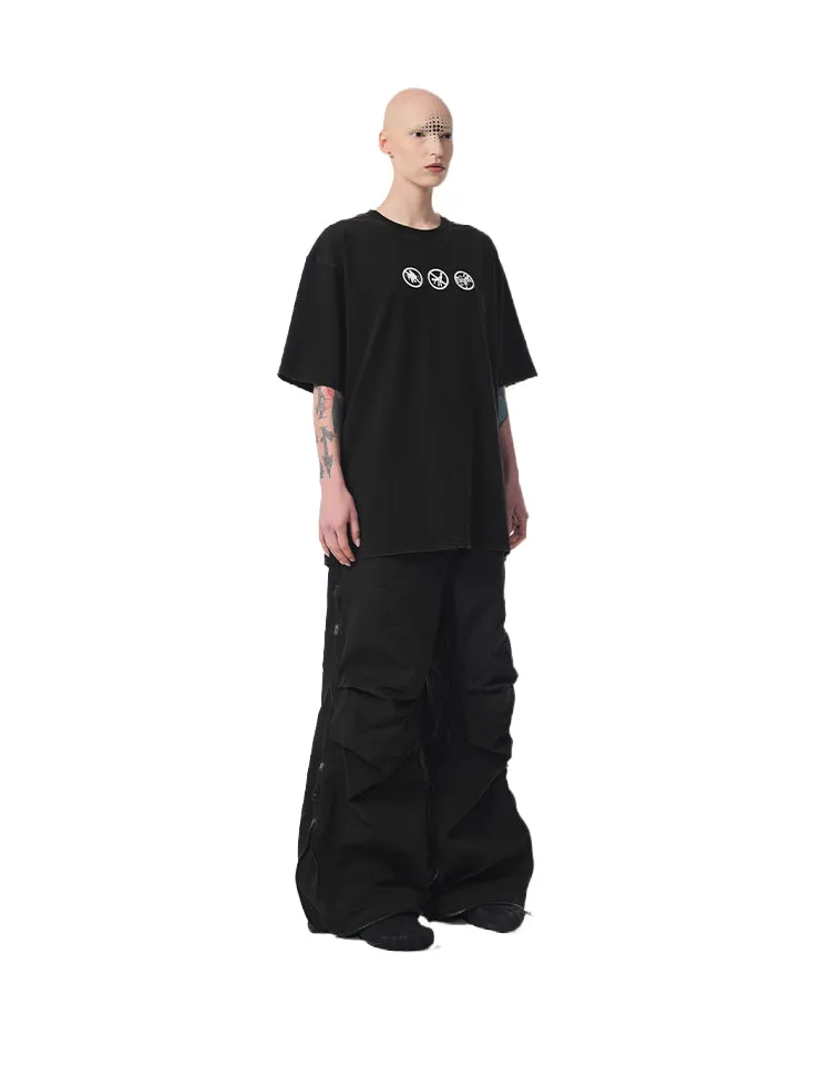 Pleated silhouette Detachable 2in1 cargo pants